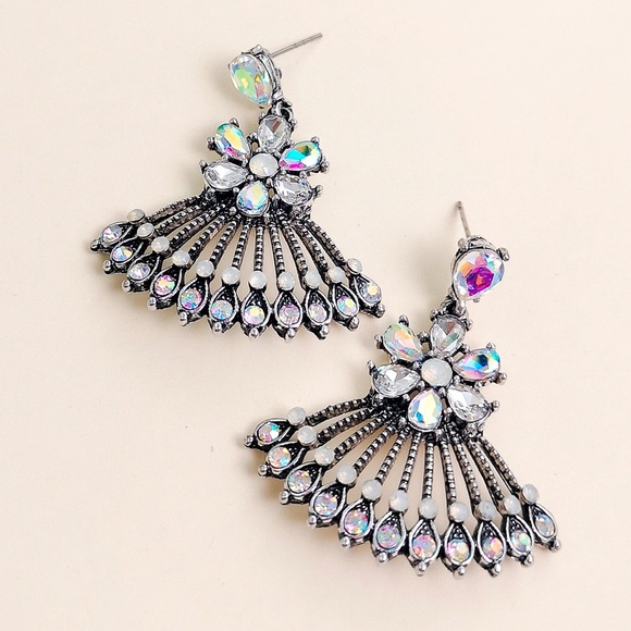 Any 2/$20! Silver Holographic Crystal Earrings - Picture 4 of 8